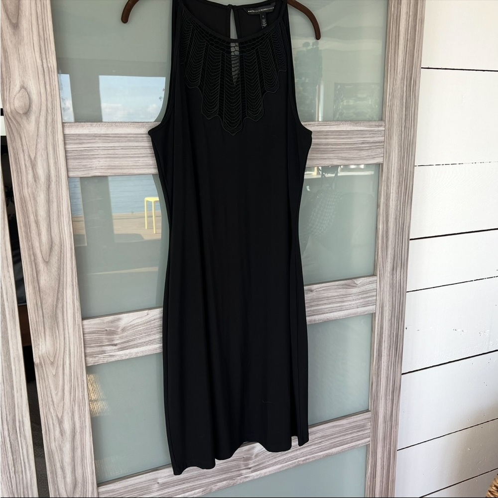 White House Black Market Black dress with Lace Accent